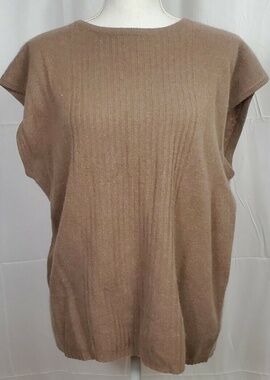 Evan Picone Women's Knit Vest Size Large Lambswool Blend Sleeveless Sweater